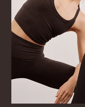 Spacedye On The Up Cropped Tank in Dark Chocolate Heather
