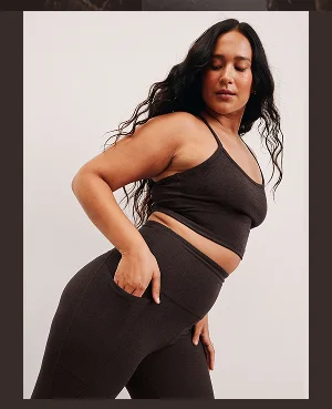 Spacedye Slim Racerback Cropped Tank in Dark Chocolate Heather