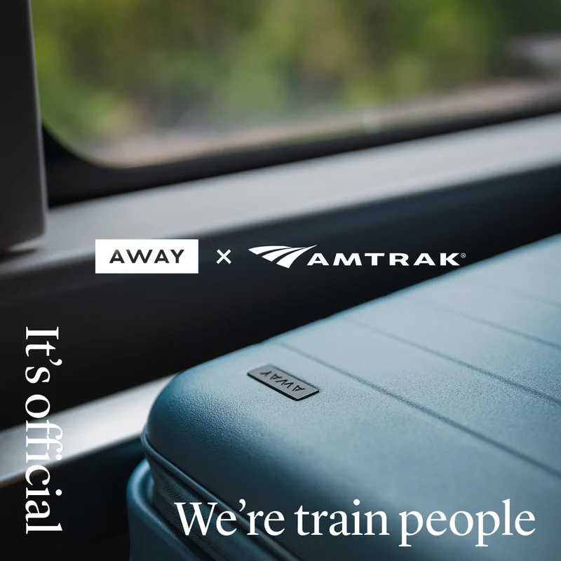 It’s official: Away x Amtrak | We’re train people