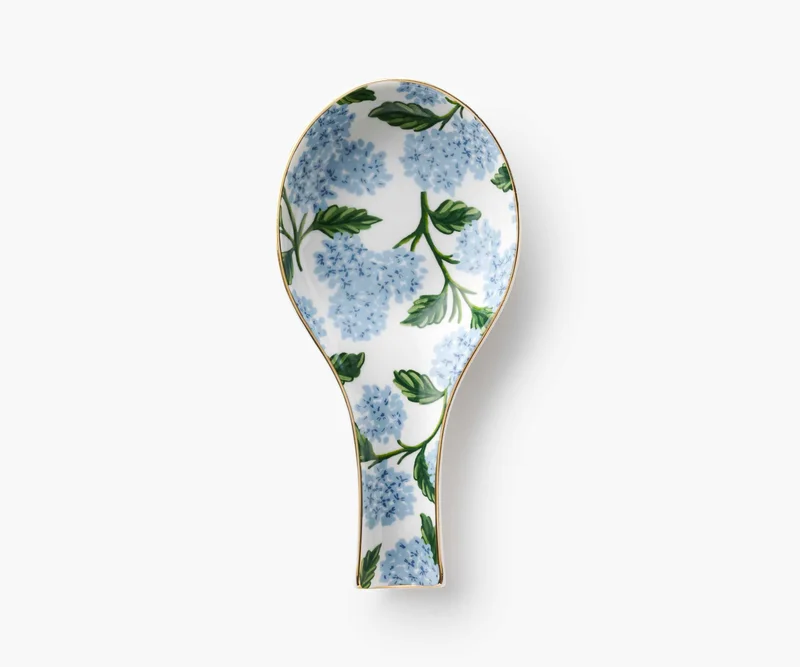 Image of Porcelain Spoon Rest - Hydrangea