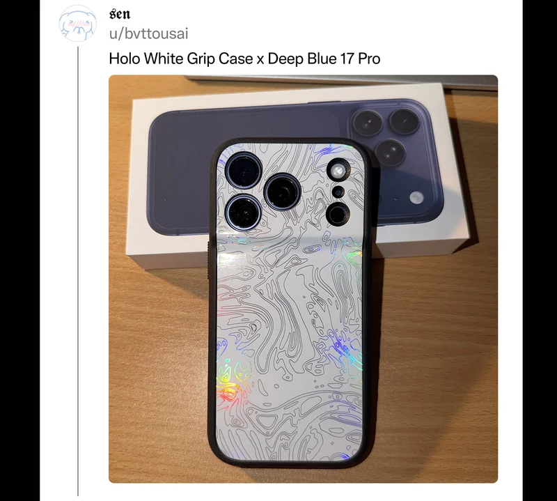 sen on Reddit: "Holo White Grip Case x Deep Blue 17 Pro"
