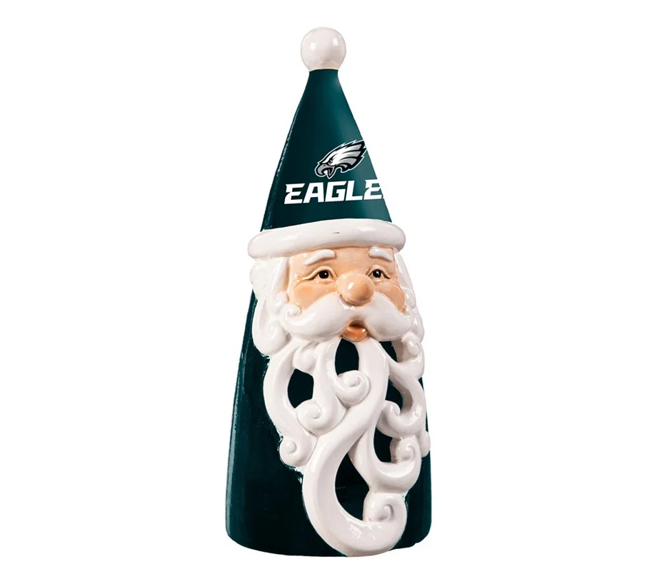 Evergreen 8" LED Santa Statuary with NFL Team L ogo
