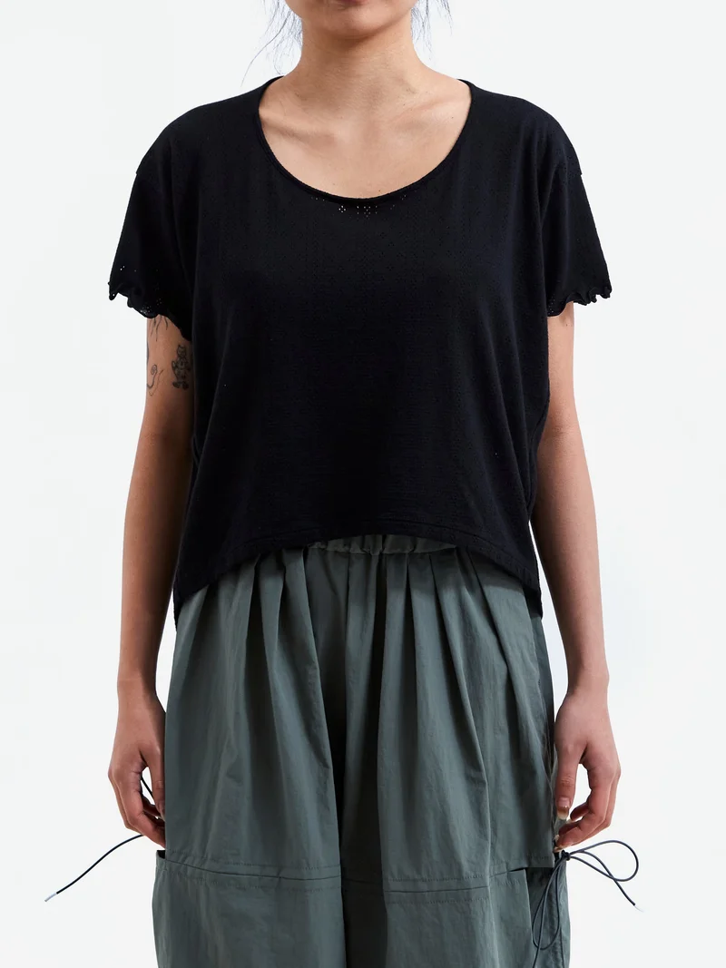 Image of RhodolirioN Holed Spencer Tee - Core Black