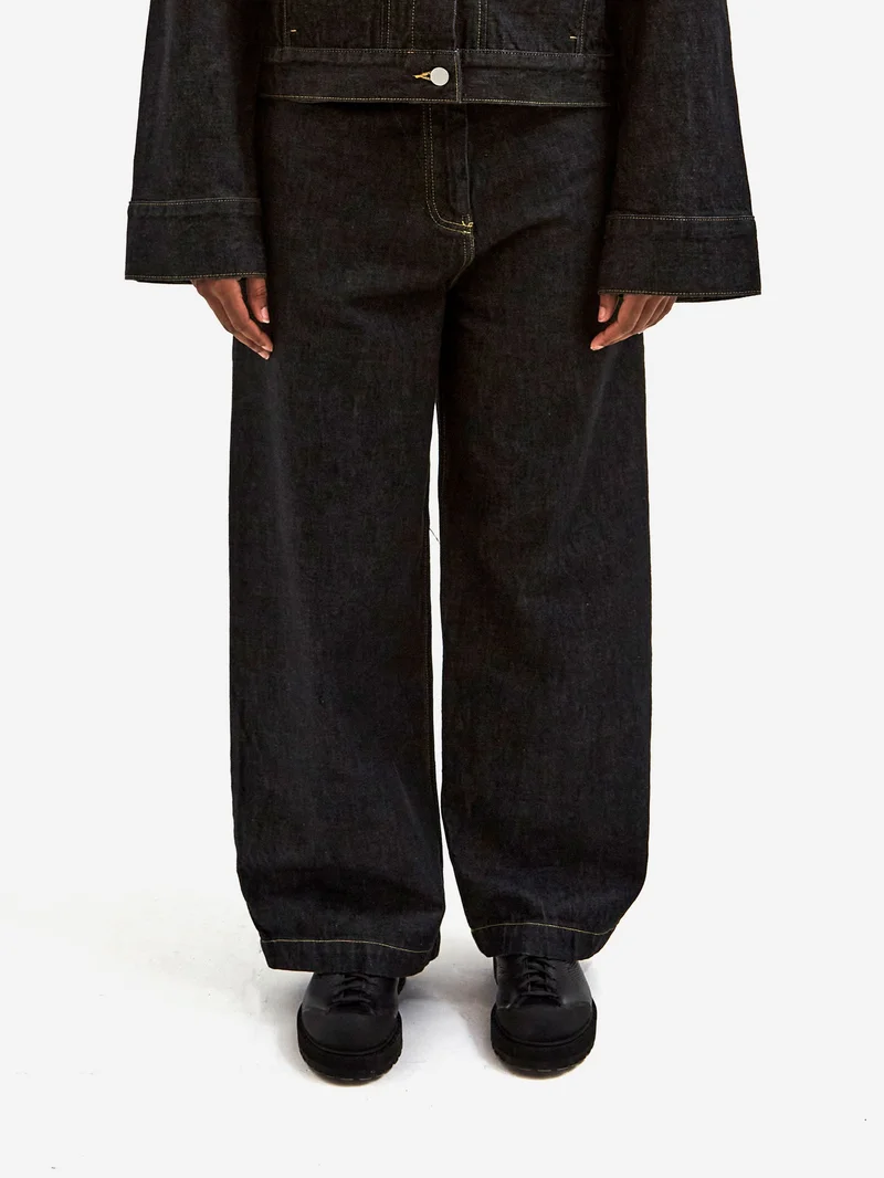 Image of Studio Nicholson Neive Denim Trouser - Black