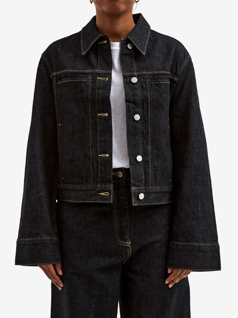 Image of Studio Nicholson Tahoe Box Denim Jacket W - Black