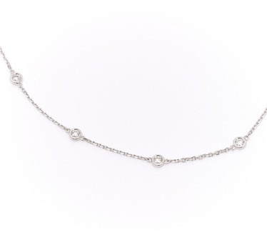 Fire Light Lab Grown Diamonds 1.00 cttw Station Necklace, Sterl