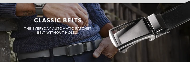 CLASSIC BELTS. The everyday automatic ratchet belt without holes.