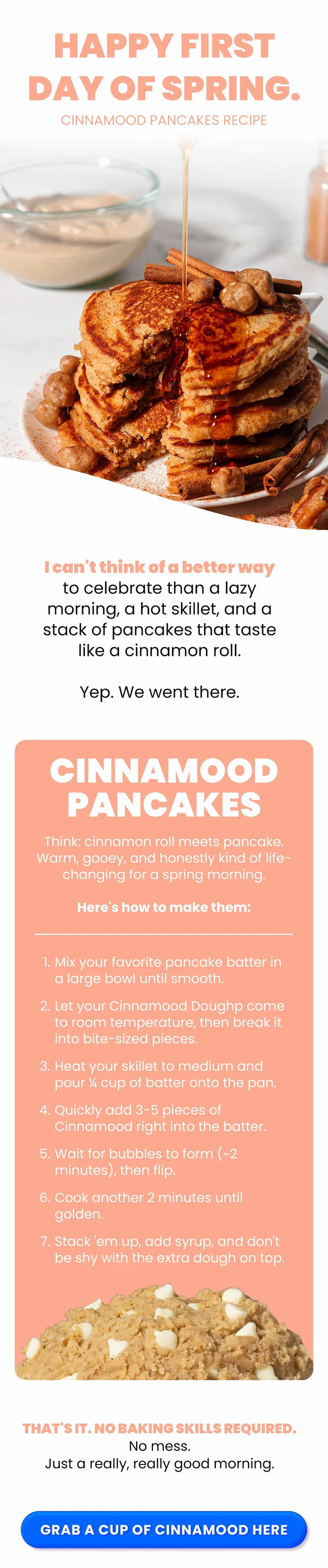 Happy first day of Spring. Cinnamood pancakes recipe.