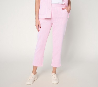 Denim & Co. Knit Seersucker Pull-On Crop Pants