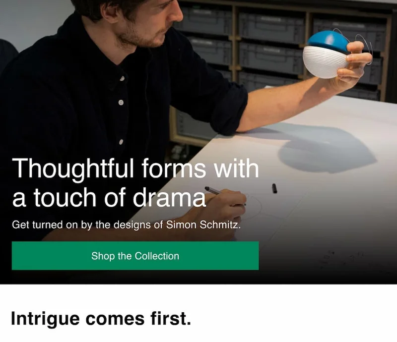 Thoughtful forms with a touch of drama