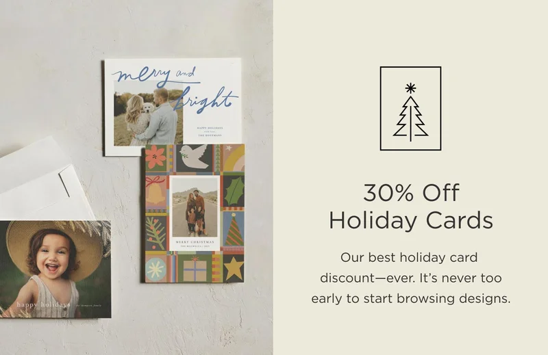 30% off holiday cards