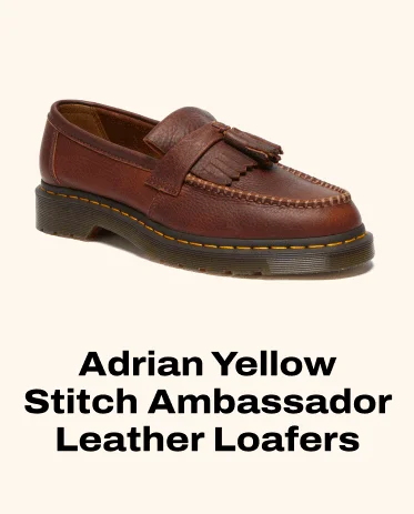 Adrian Yellow Stitch Ambassador Leather Loafers