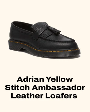 Adrian Yellow Stitch Ambassador Leather Loafers