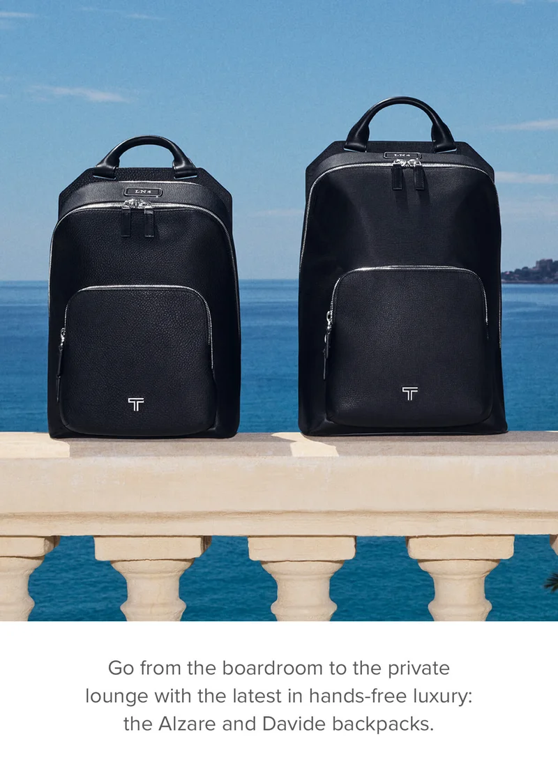Go from the boardroom to the private lounge with the latest in hands-free luxury: the Alzare and Davide backpacks.