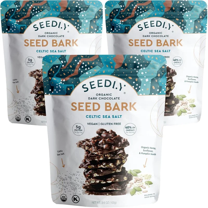 Image of Celtic Sea Salt Dark Chocolate Seed Bark (3-Pack)