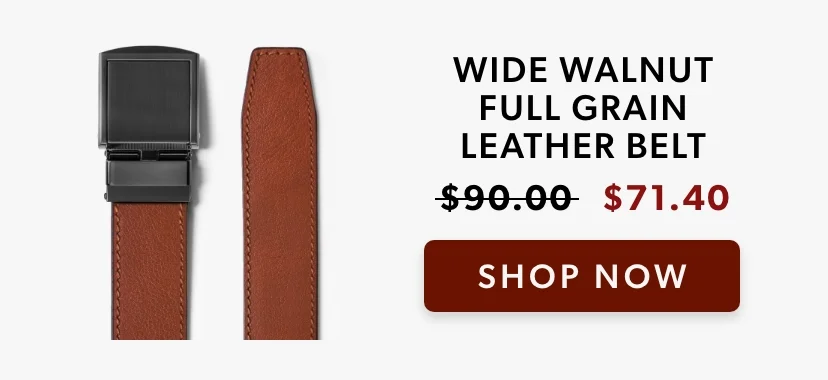 Wide Walnut Full Grain Leather Belt Wide Walnut Full Grain Leather Belt