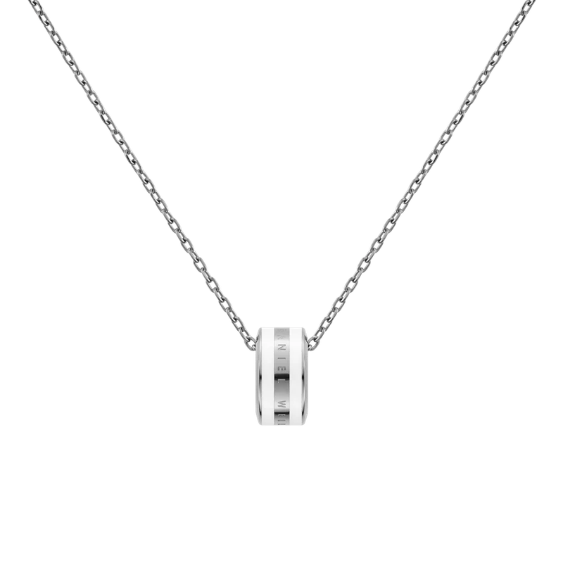 Image of Emalie Necklace Silver Satin White