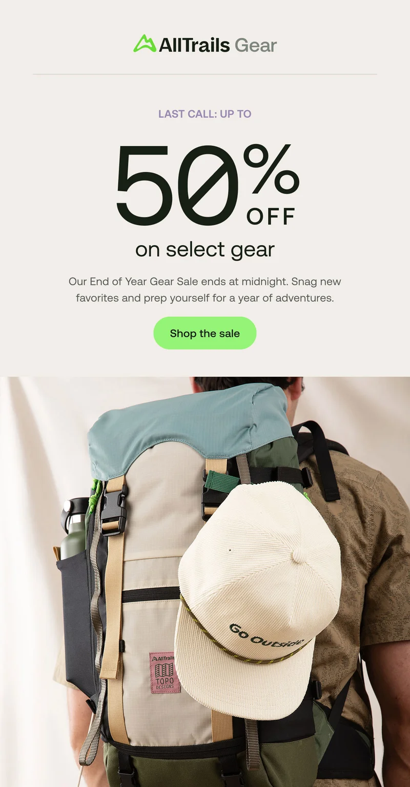 50% off select gear