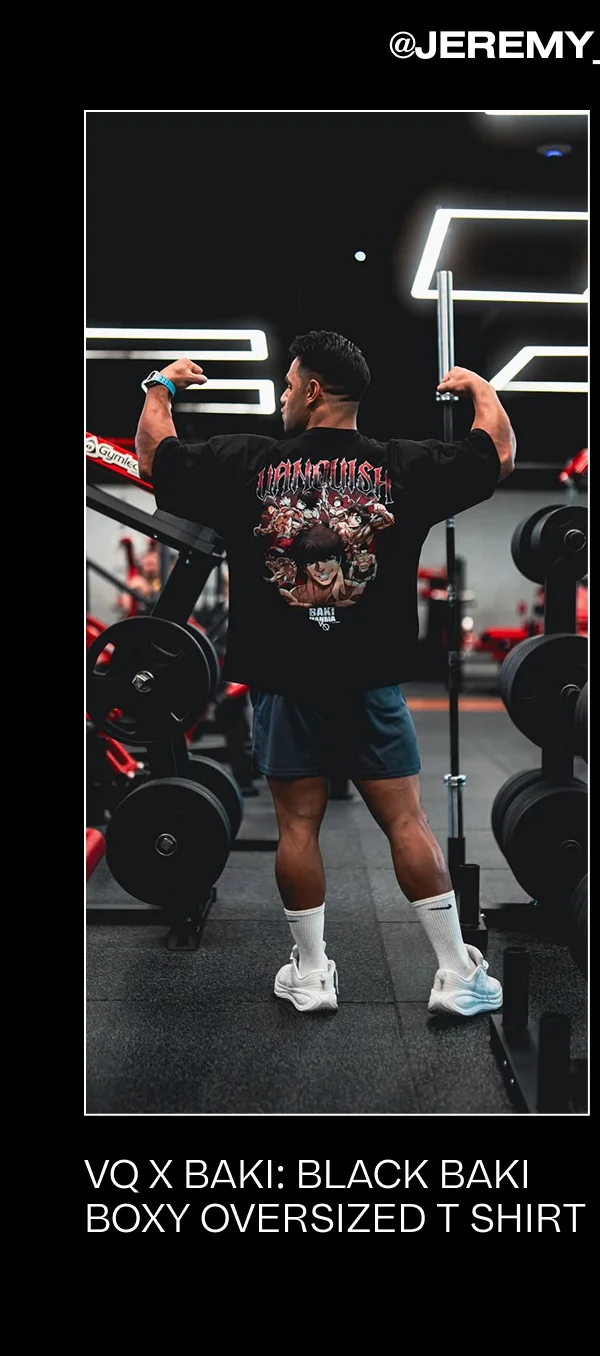 VQ x Baki: Black Baki Boxy Oversized T Shirt