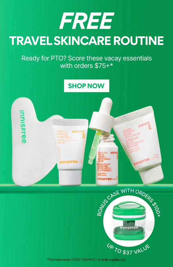 FREE TRAVEL SKINCARE ROUTINE WITH ORDERS $75+ AND $100+