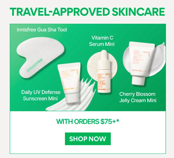 FREE TRAVEL SKINCARE ROUTINE WITH ORDERS $75+ AND $100+