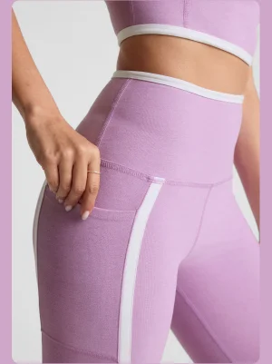 Spacedye New Moves High Waisted Midi Legging in Lilac Petal/Cloud White