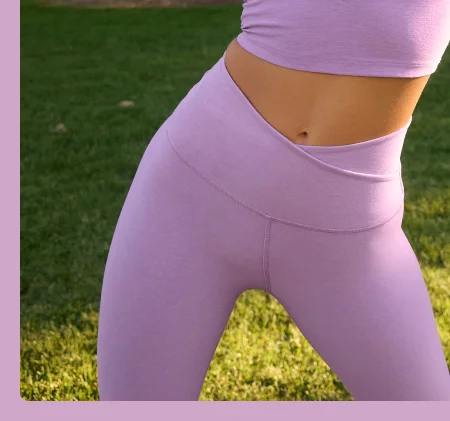 Spacedye At Your Leisure High Waisted Midi Legging in Lilac Petal Heather