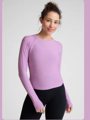 Featherweight Your Fit Long Sleeve Top in Lilac Petal Heather