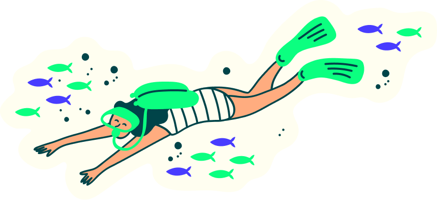 Girl scuba diving