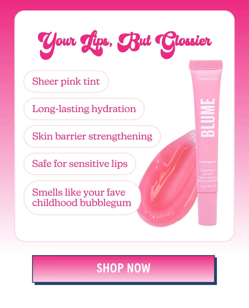 Your Lips, But Glossier: Sheer pink tint | Long-lasting hydration | Skin barrier strengthening | Safe for sensitive lips | Smells like your fave childhood bubblegum [SHOP NOW]