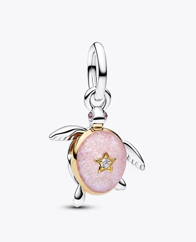 2026 Pink Sea Turtle Lab-grown Diamond Dangle Charm