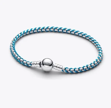 Blue Cord Box Chain Bracelet