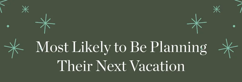 Most Likely to Be Planning Their Next Vacation