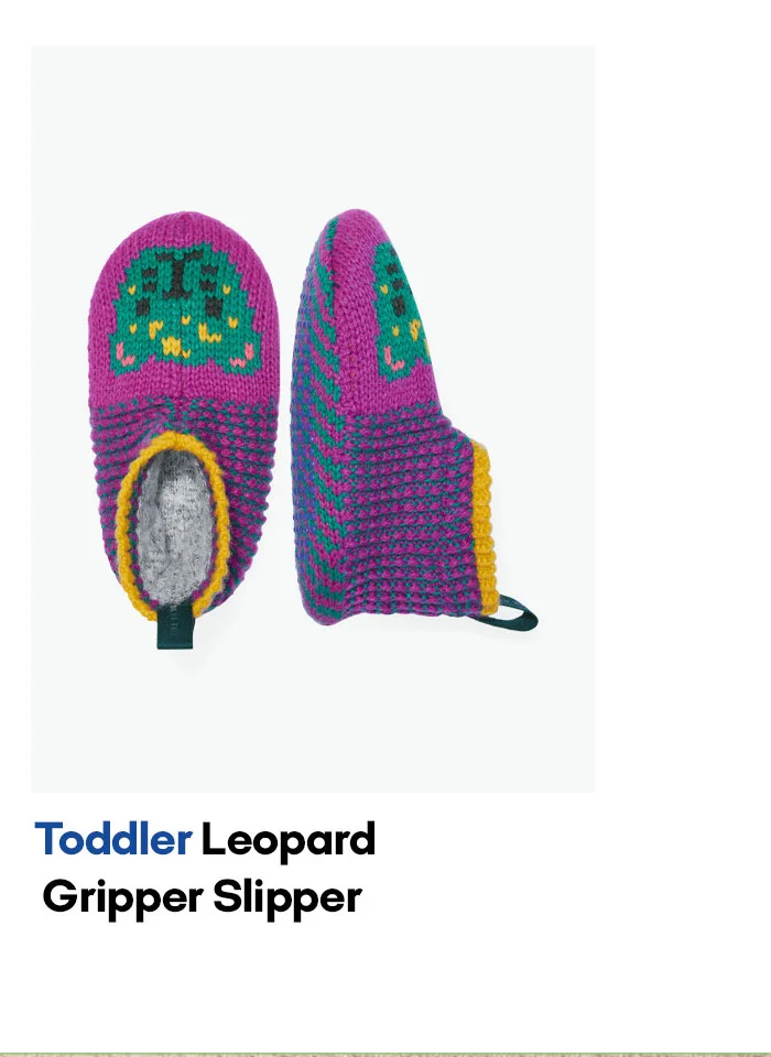 Toddler Leopard Gripper Slipper