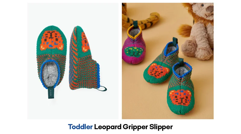 Toddler Leopard Gripper Slipper