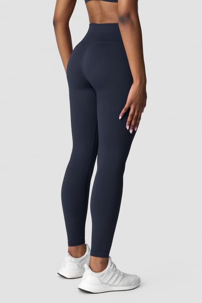Image of Ribbed Define Seamless V-shape Tights Navy