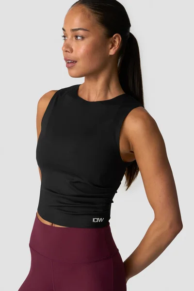 Image of Nimble Cropped Tank Top Black