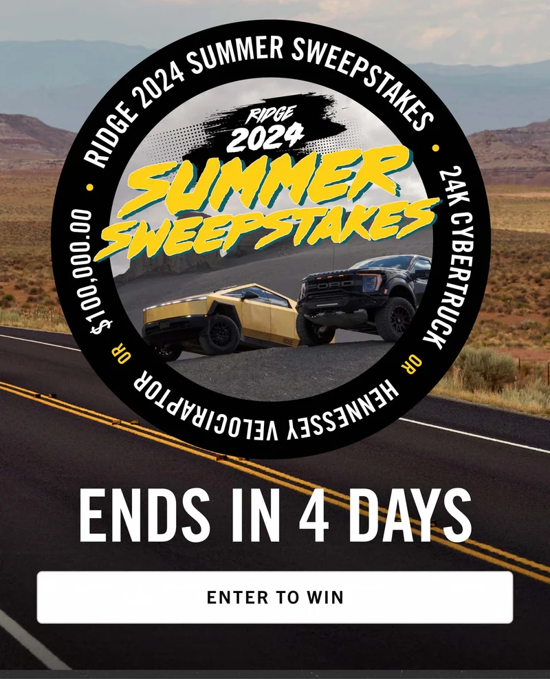 Ridge 2024 Summer Sweepstakes Ends in 4 Days