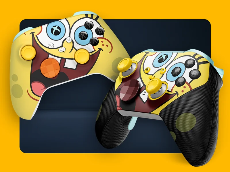 The SpongeBob Movie Limited Edition Xbox Controllers.