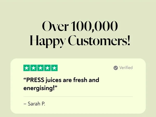 “PRESS juices are fresh and energising!” – Sarah P.