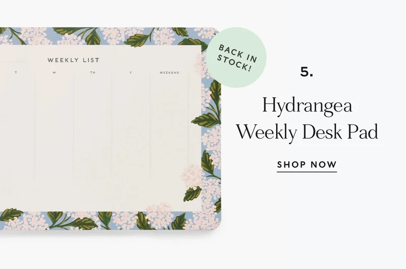 Hydrangea Weekly Desk Pad