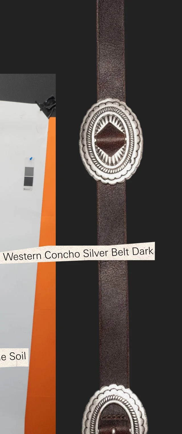 Western Concho Silver Belt Dark Brown
