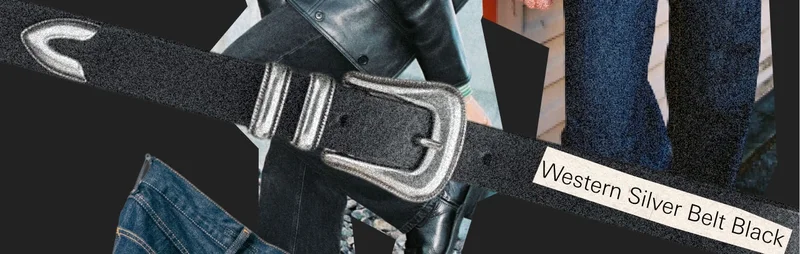 Western Silver Belt Black