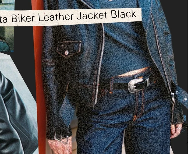 Greta Biker Leather Jacket Black