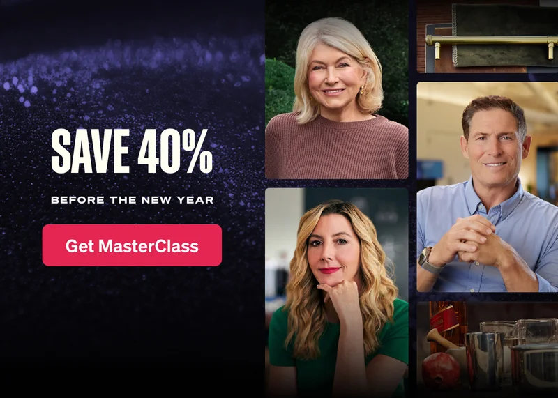 SAVE 40% off. Before the new year. Get MasterClass