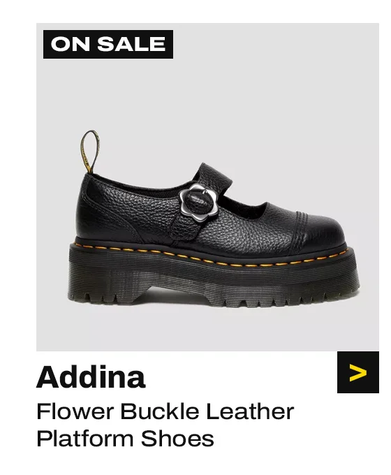 Addina Flower Buckle Leather Platform Shoes
