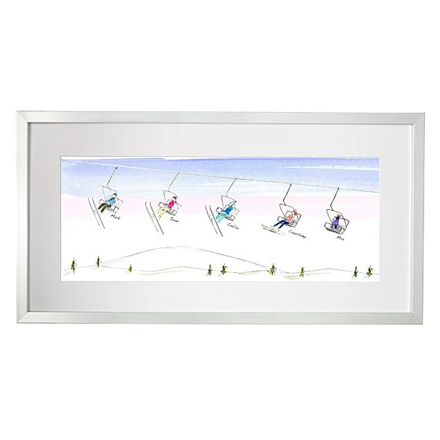 Personalized Family Ski & Snowboard Art