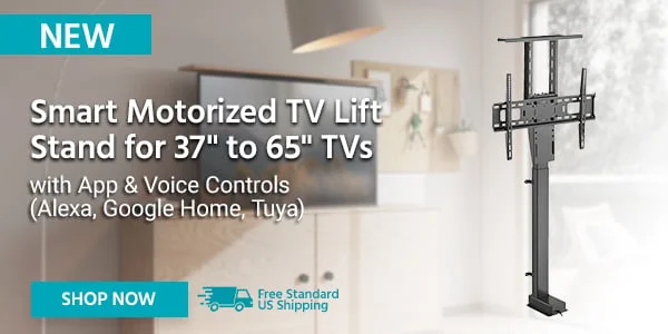 NEW Smart Motorized TV Lift Stand for 37" to 65" TVs with App & Voice Controls (Alexa, Google Home, Tuya) Free Standard US Shipping Shop Now