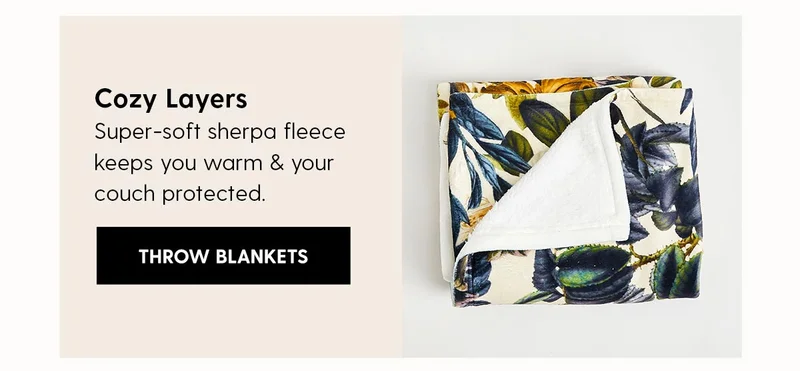 Cozy Layers | Super-soft sherpa fleece keeps you warm & your couch protected. | Shop Throw Blankets