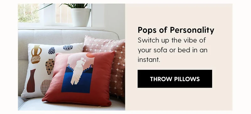 Pops of Personality | Switch up the vibe of your sofa or bed in an instant. | Shop Throw Pillows